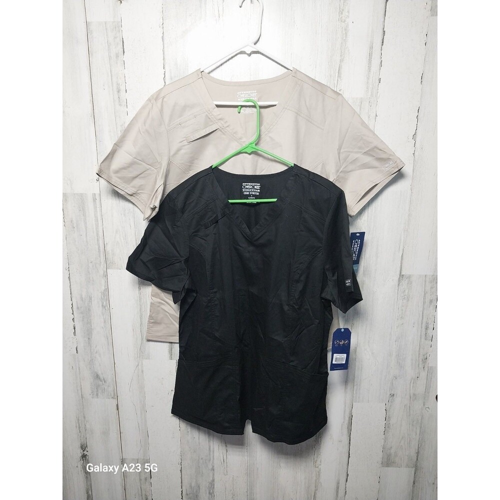 Lot Of 2 Cherokee Scrib Tops Size XL Black Beige